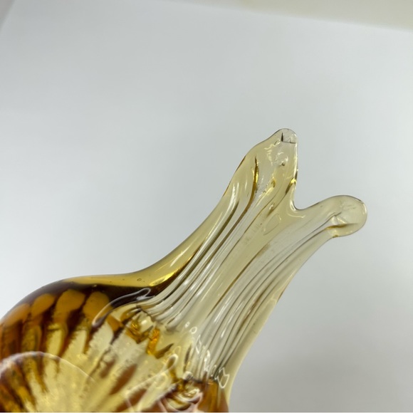 Vintage Amber Glass Hand Blown Small Dish - Picture 8 of 8